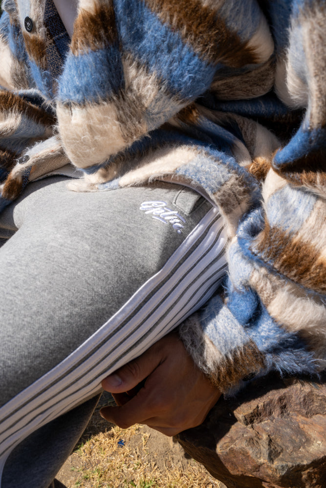 EPTM Side Slit Flannel - Blue/Brown EPTM Side Slit Flannel - Blue/Brown