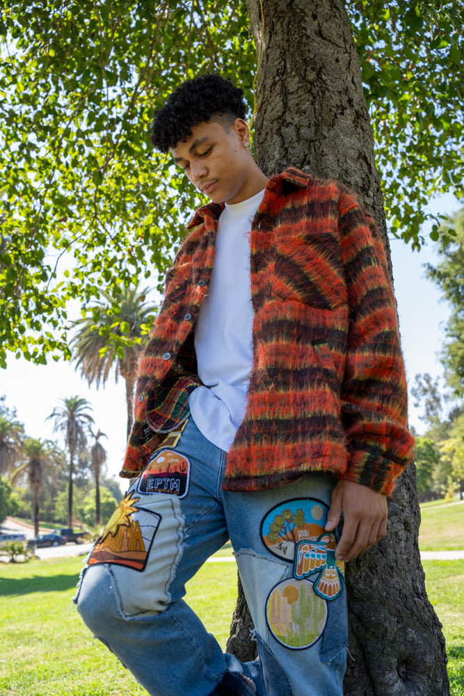 EPTM Side Slit Flannel - Blood Orange EPTM Side Slit Flannel - Blood Orange