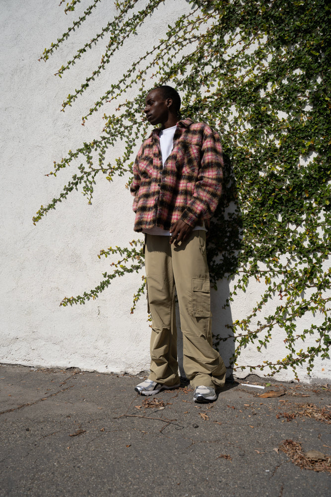 EPTM Side Slit Flannel - Pink EPTM Side Slit Flannel - Pink