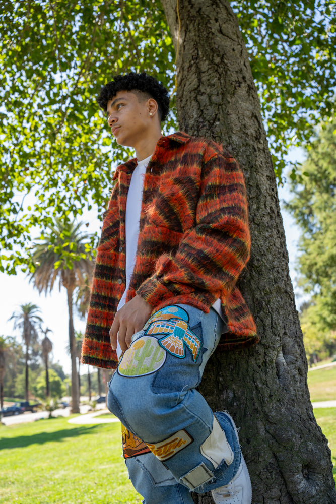 EPTM Side Slit Flannel - Blood Orange EPTM Side Slit Flannel - Blood Orange