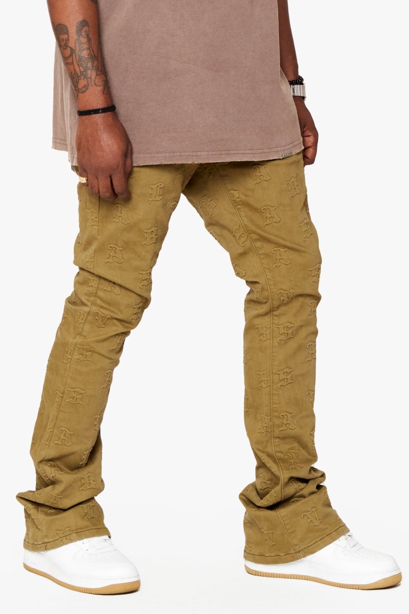 "FRITH” STACKED FLARE JEAN GREEN "FRITH” STACKED FLARE JEAN GREEN