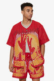 "GHOST HANDS" TAPESTRY BUTTON UP RED "GHOST HANDS" TAPESTRY BUTTON UP RED