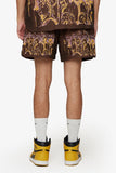 "GHOST HANDS" TAPESTRY SHORTS BROWN "GHOST HANDS" TAPESTRY SHORTS BROWN