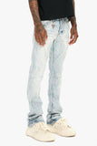 Glim Stacked Flare Jeans Light Blue Wash Glim Stacked Flare Jeans Light Blue Wash