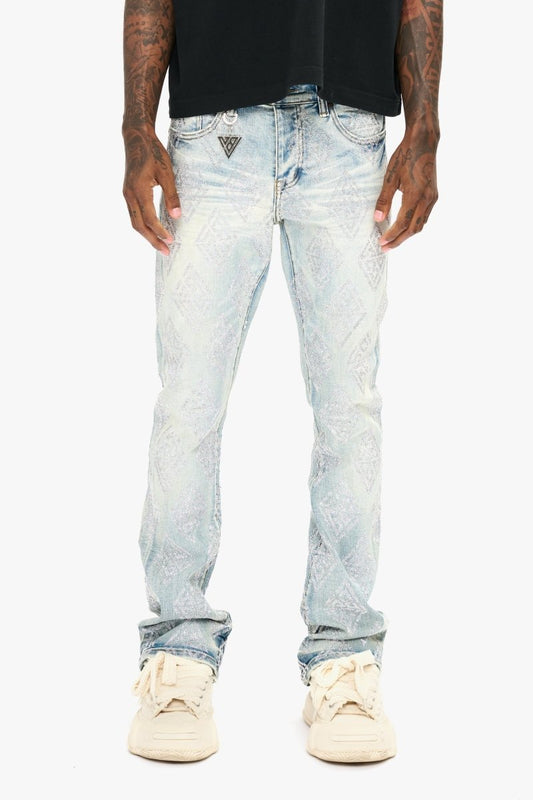 Glim Stacked Flare Jeans Light Blue Wash