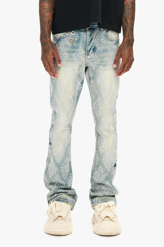 Glim Stacked Flare Jeans Vintage Wash