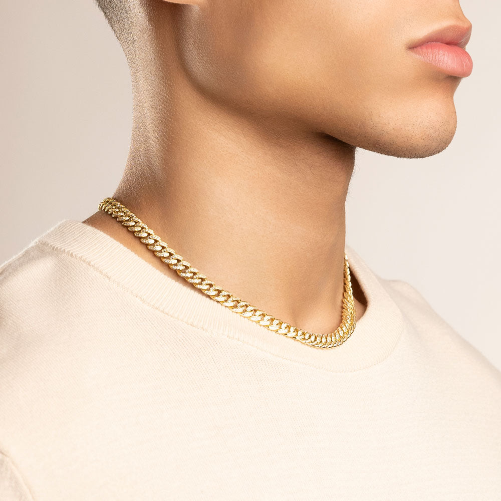 Micro Diamond Cuban Link Chain 8mm Micro Diamond Cuban Link Chain 8mm