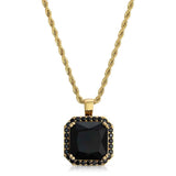 Black Onyx Necklace Pendant & Rope Chain Black Onyx Necklace Pendant & Rope Chain