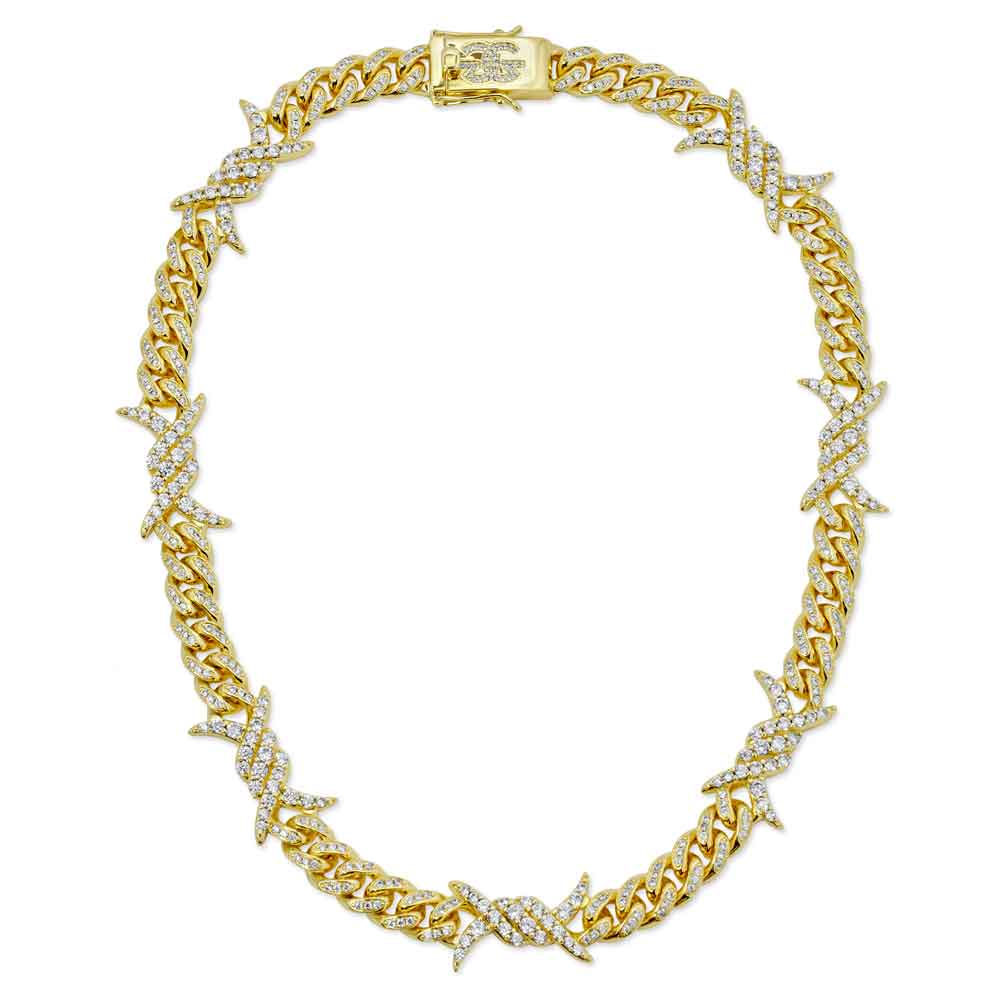 Diamond Barbwire Cuban Link Chain Diamond Barbwire Cuban Link Chain