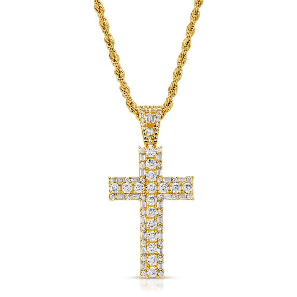 Emerald Cross Necklace Pendant & Rope Chain Emerald Cross Necklace Pendant & Rope Chain