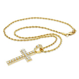 Emerald Cross Necklace Pendant & Rope Chain Emerald Cross Necklace Pendant & Rope Chain