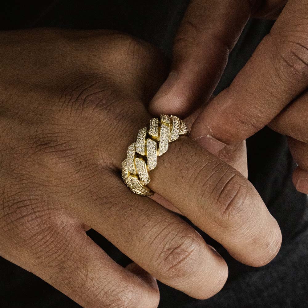 Straight Edge Diamond Cuban Ring Straight Edge Diamond Cuban Ring