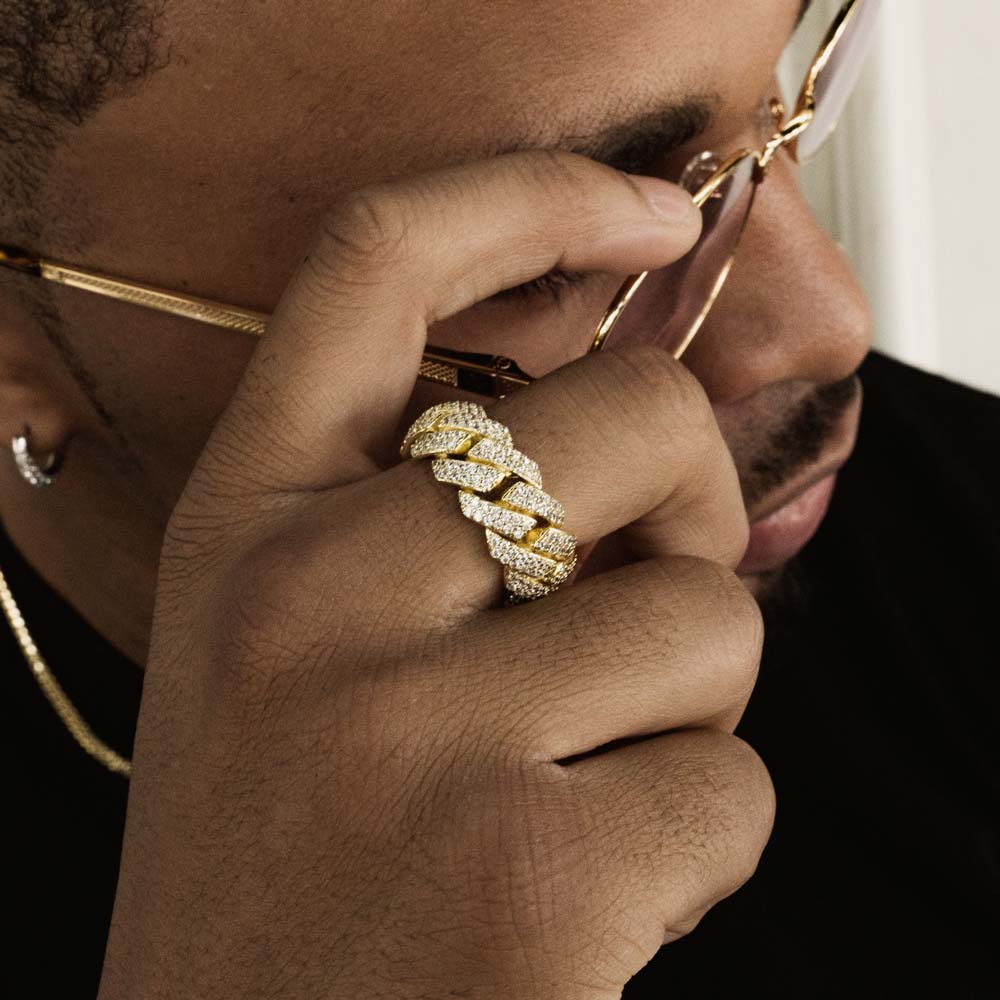 Straight Edge Diamond Cuban Ring Straight Edge Diamond Cuban Ring