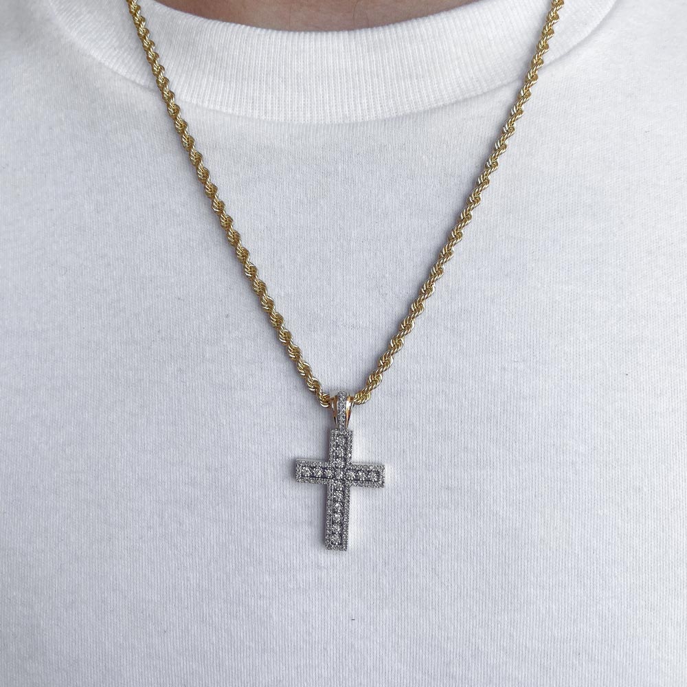 10k Solid Gold Diamond Cross Necklace Pendant 10k Solid Gold Diamond Cross Necklace Pendant