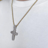 10k Solid Gold Diamond Cross Necklace Pendant 1.35 CTW 10k Solid Gold Diamond Cross Necklace Pendant 1.35 CTW