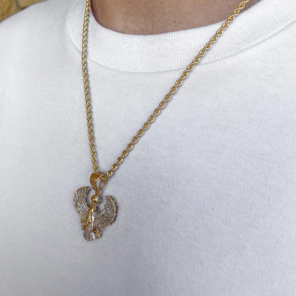 10k Solid Gold Diamond Horus Necklace Pendant .35 CTW 10k Solid Gold Diamond Horus Necklace Pendant .35 CTW