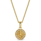 Diamond Compass Necklace Pendant & Cable Chain Diamond Compass Necklace Pendant & Cable Chain