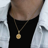Diamond Compass Necklace Pendant & Cable Chain Diamond Compass Necklace Pendant & Cable Chain