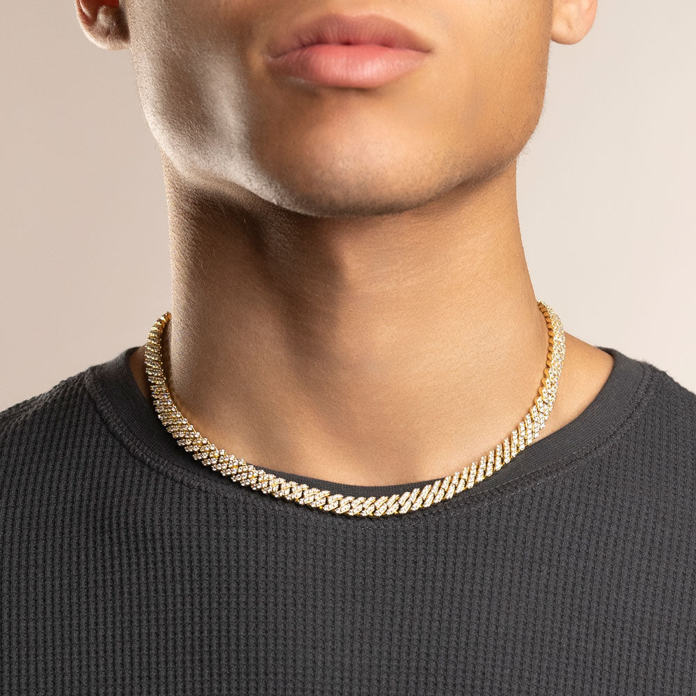 Diamond Straight Edge Cuban Link Chain 8mm Diamond Straight Edge Cuban Link Chain 8mm