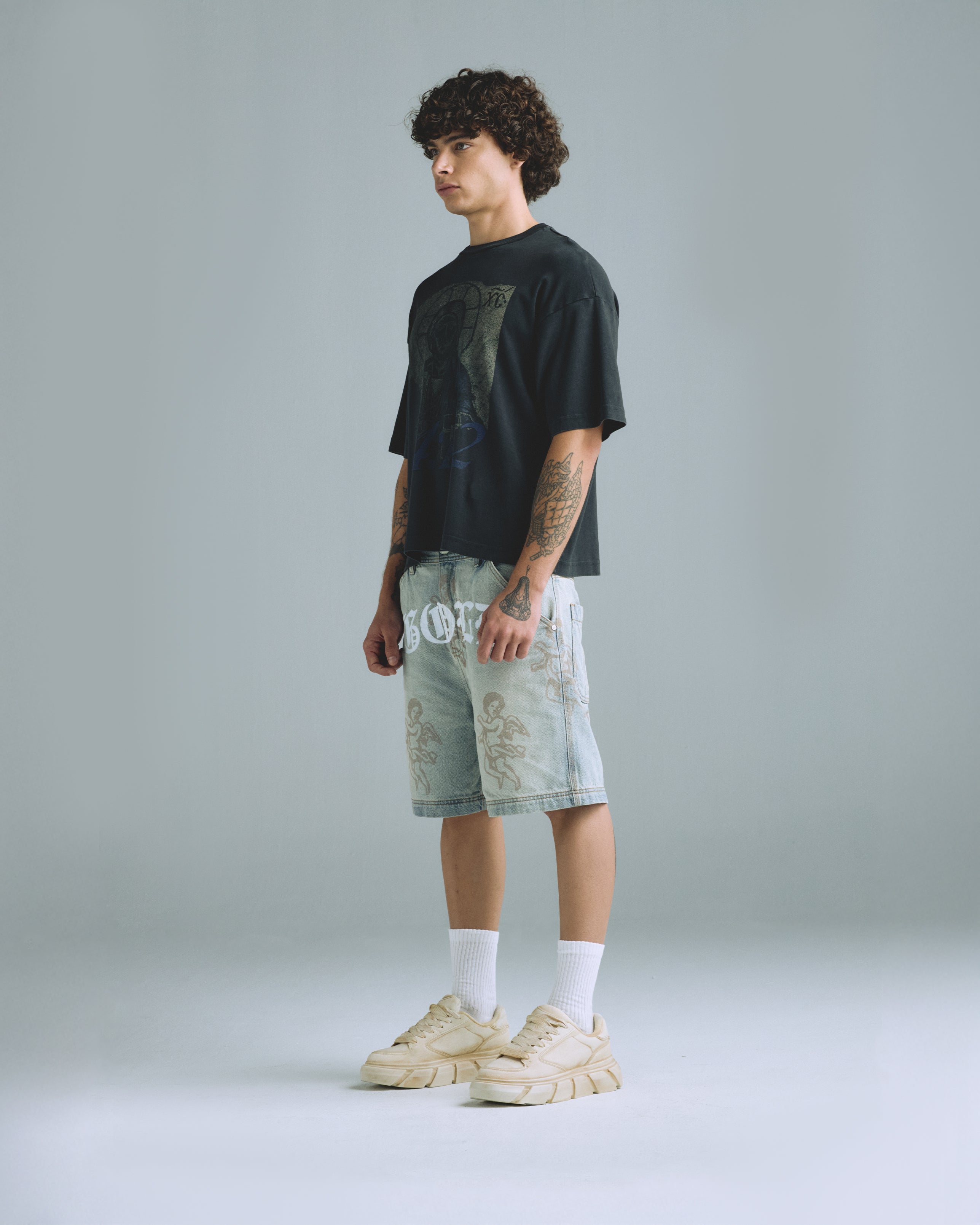 Gratia Plena Pantocrator Boxy Fit Tshirt Vintage Black Gratia Plena Pantocrator Boxy Fit Tshirt Vintage Black