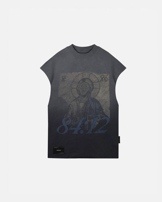 Gratia Plena Pantocrator Sleeveless Tshirt Faded Black