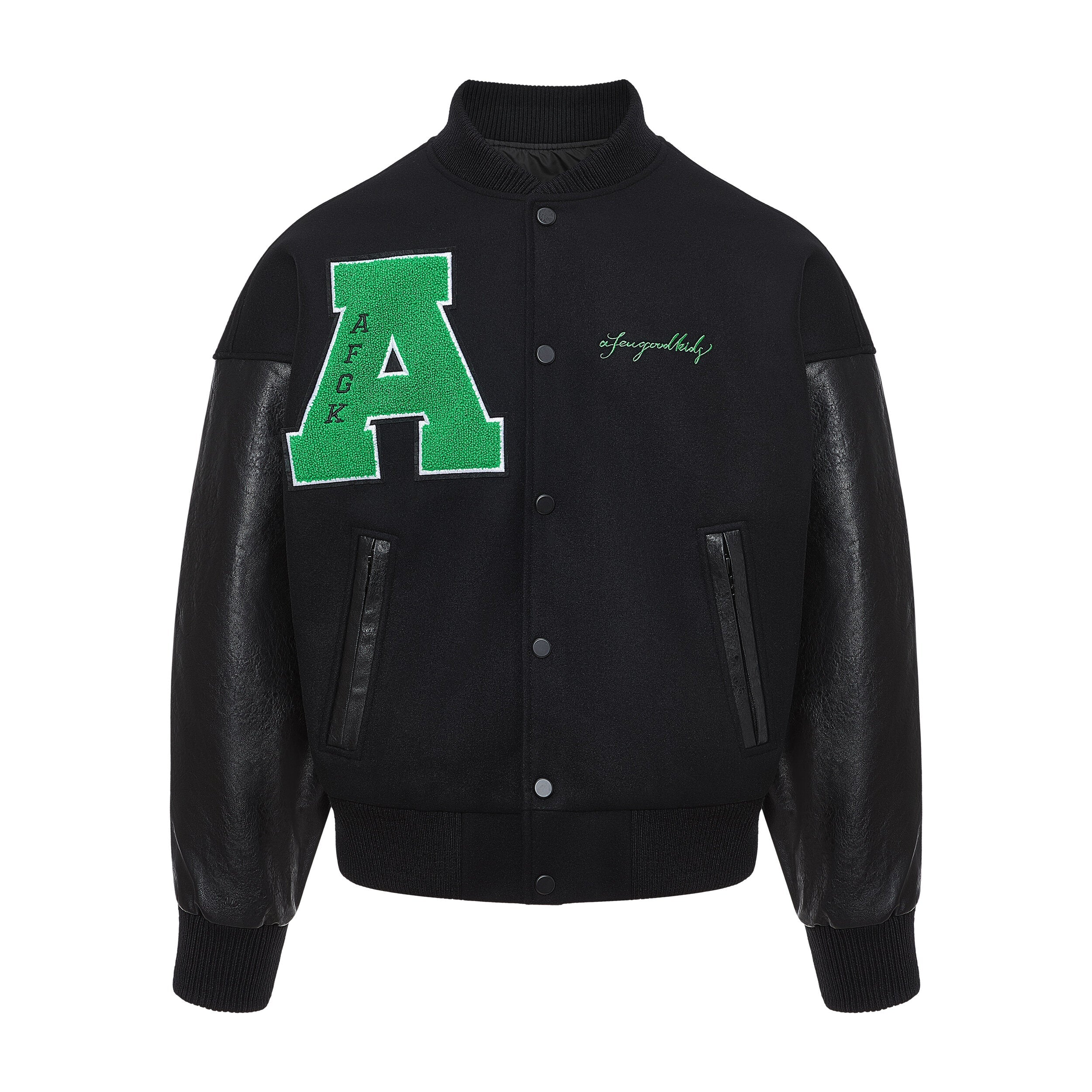DONCARE (AFGK) "3D Logo Varsity Jacket" - BLACK DONCARE (AFGK) "3D Logo Varsity Jacket" - BLACK