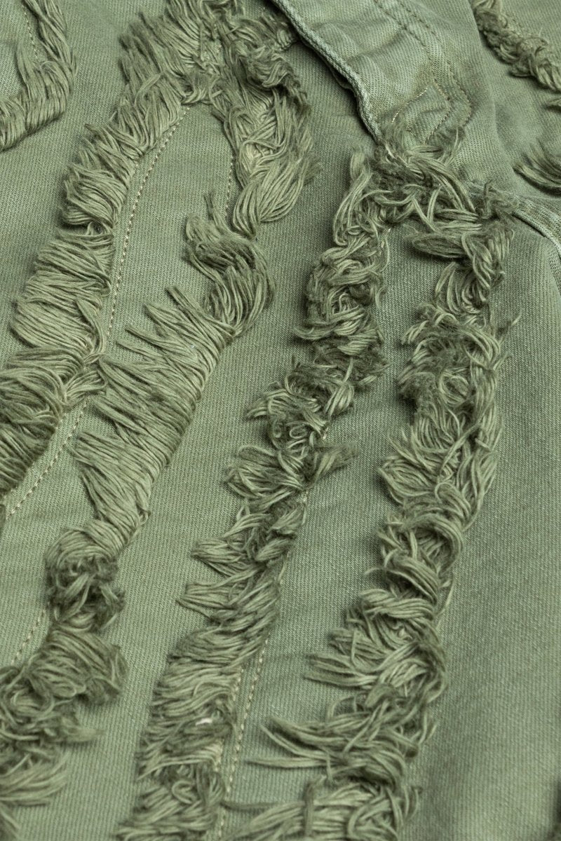 "GRIT” STACKED FLARE JEAN LIGHT EMERALD "GRIT” STACKED FLARE JEAN LIGHT EMERALD