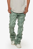 "GRIT” STACKED FLARE JEAN LIGHT EMERALD "GRIT” STACKED FLARE JEAN LIGHT EMERALD