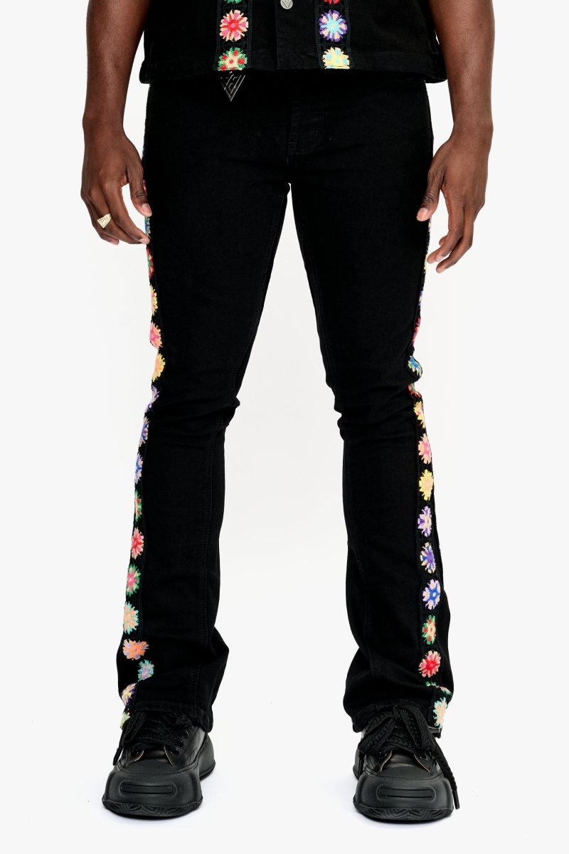 Groovy Stacked Flare Jean Jet Black Groovy Stacked Flare Jean Jet Black