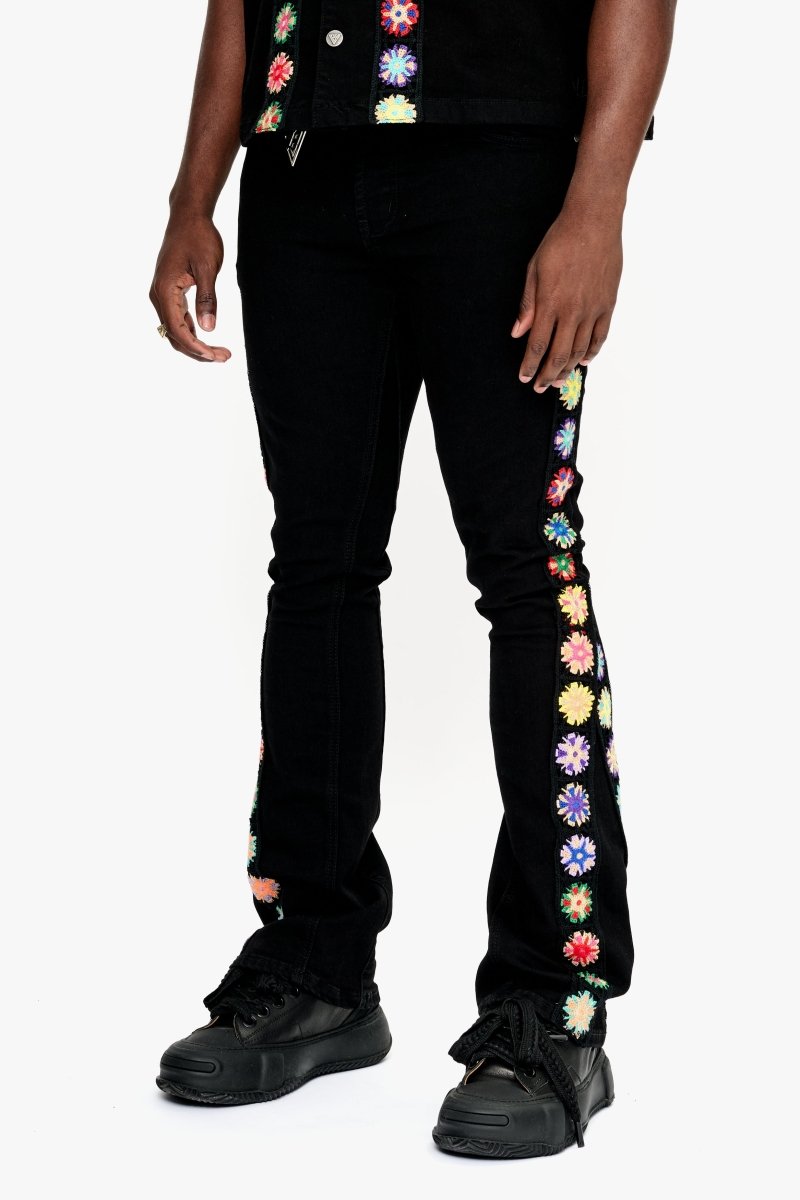 Groovy Stacked Flare Jean Jet Black Groovy Stacked Flare Jean Jet Black