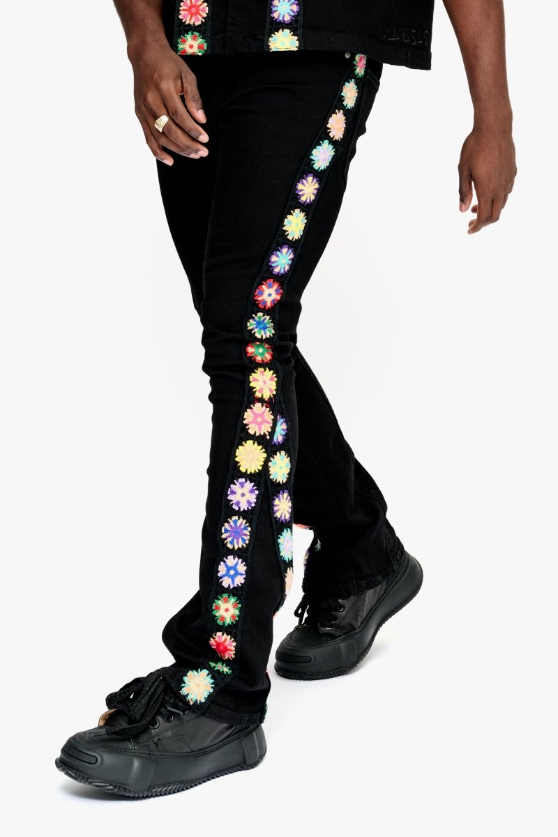 Groovy Stacked Flare Jean Jet Black Groovy Stacked Flare Jean Jet Black