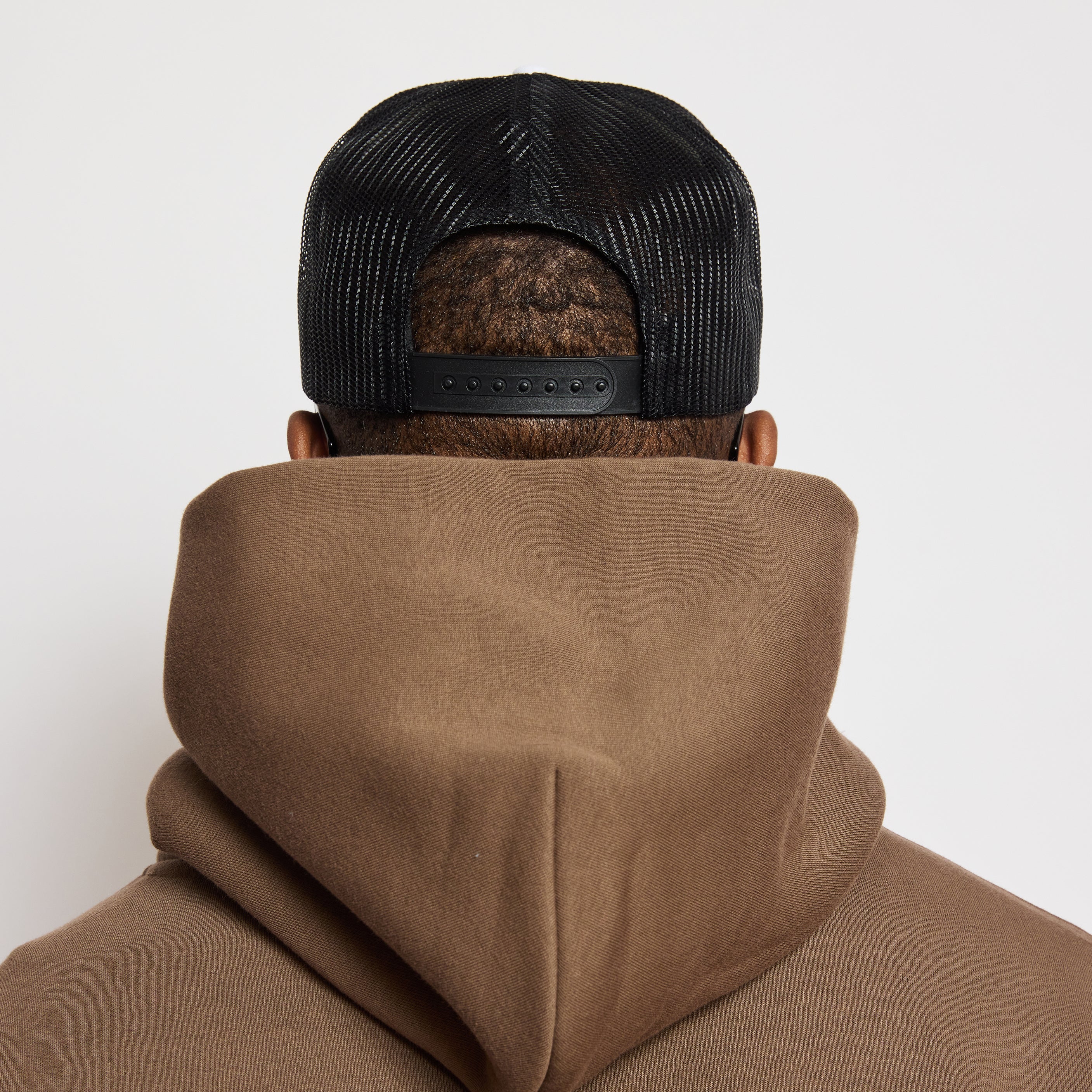 Old English Trucker Cap - Black / White Old English Trucker Cap - Black / White