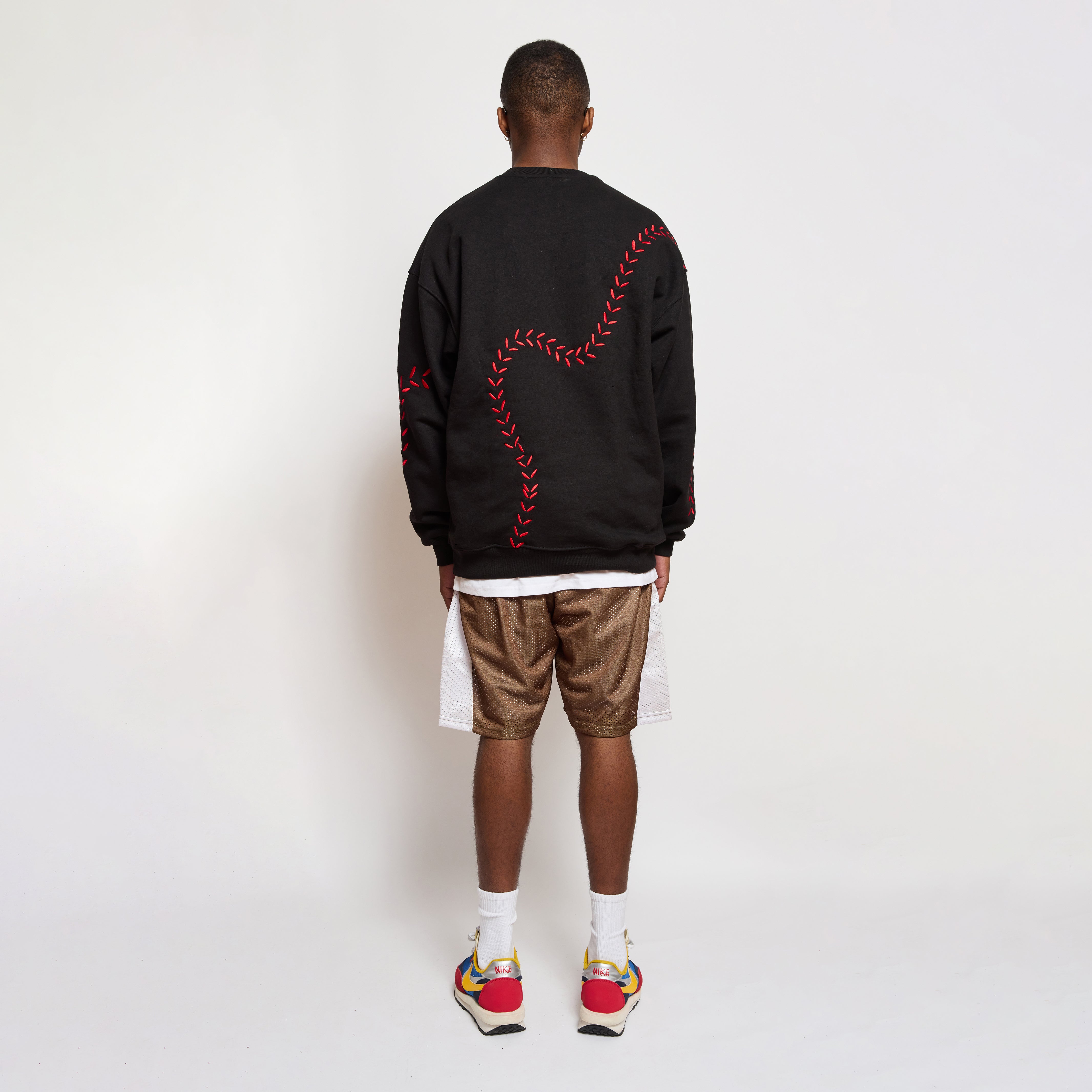 Baseball Stitch Sweatshirt - Black / Red Baseball Stitch Sweatshirt - Black / Red