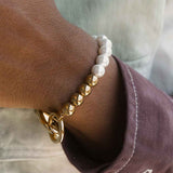 Half & Half Gold Pearl Bracelet Half & Half Gold Pearl Bracelet