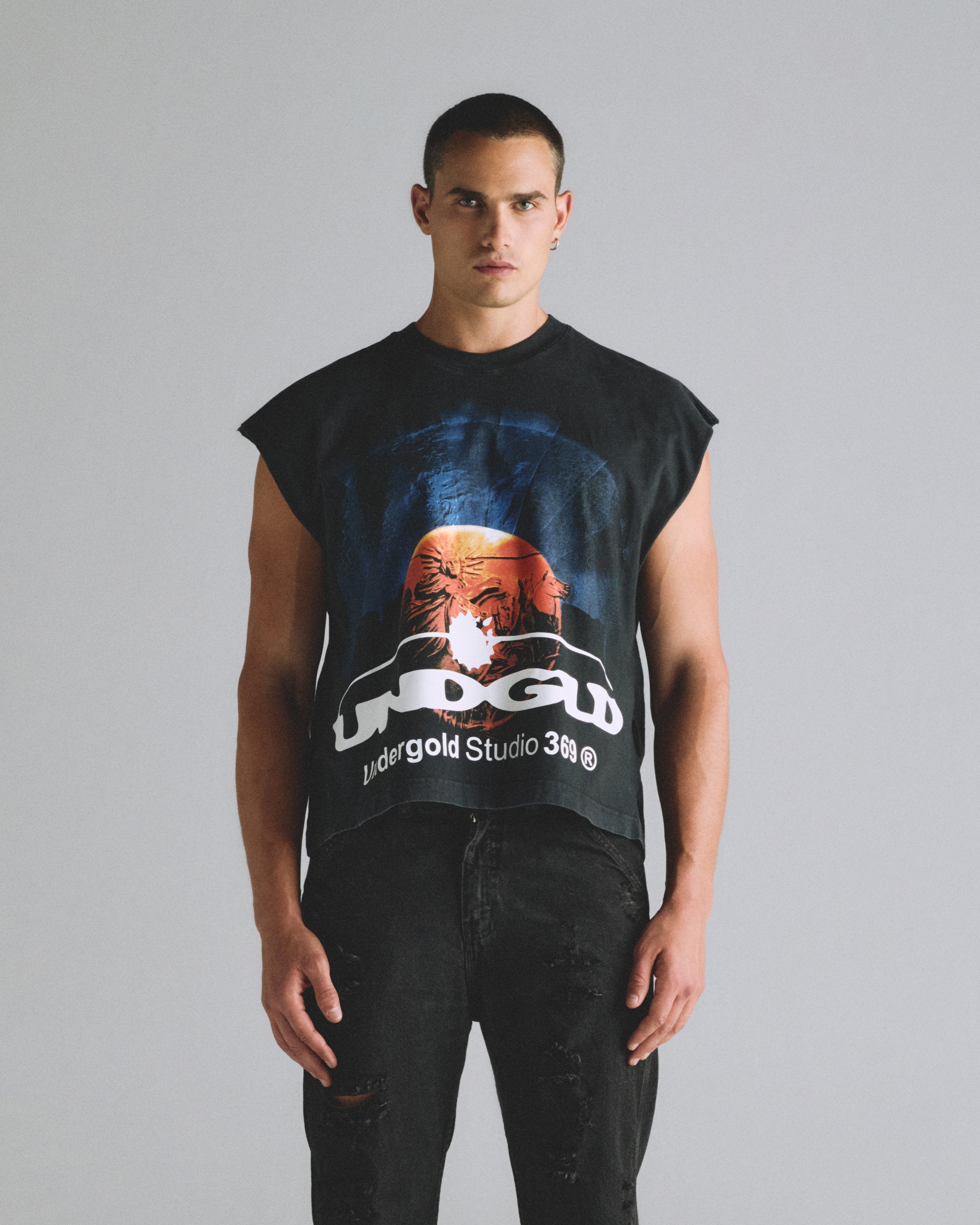 Helios Phases Sleeveless Tshirt Vintage Black Helios Phases Sleeveless Tshirt Vintage Black