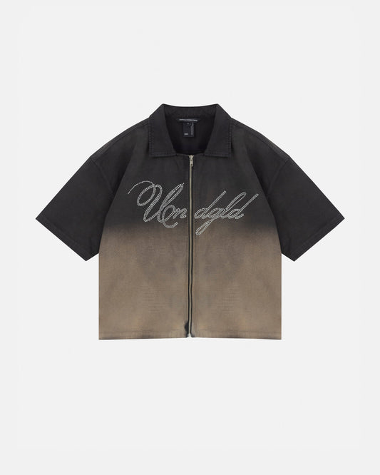 Helios Undgld Zip Up Shirt Dirty Black