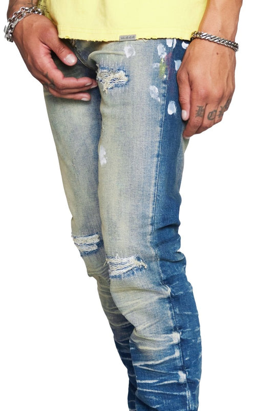 "HERO” JEANS BLU SPORCO