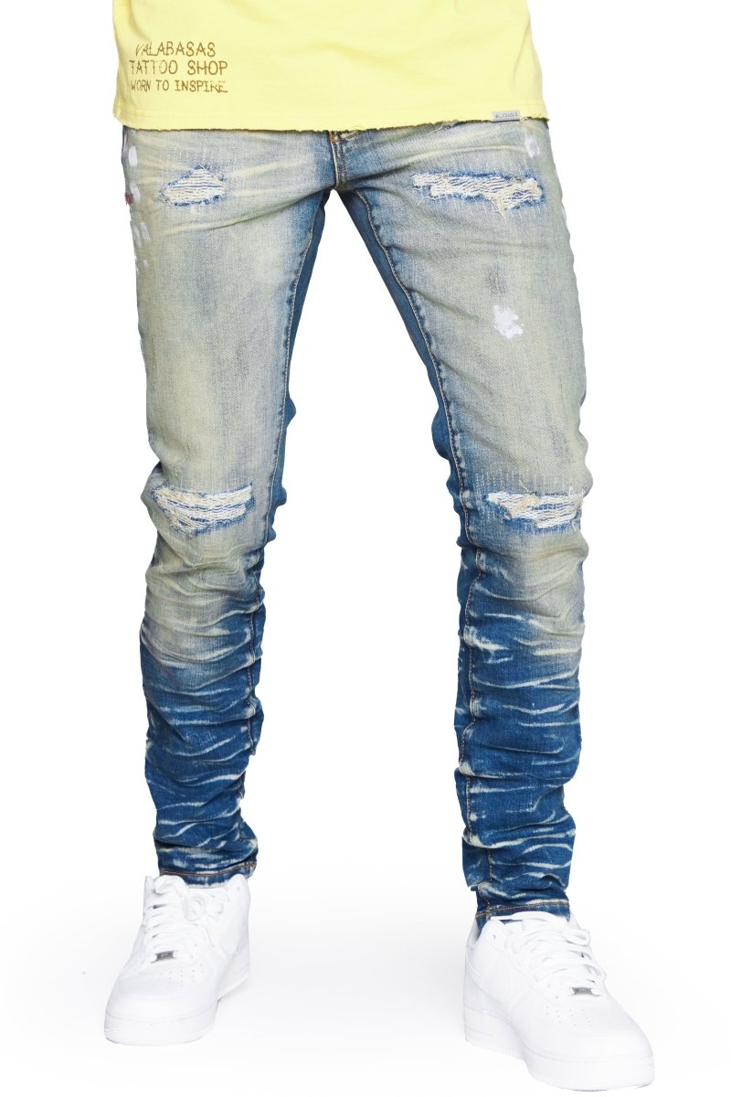 "HERO” JEANS BLU SPORCO "HERO” JEANS BLU SPORCO