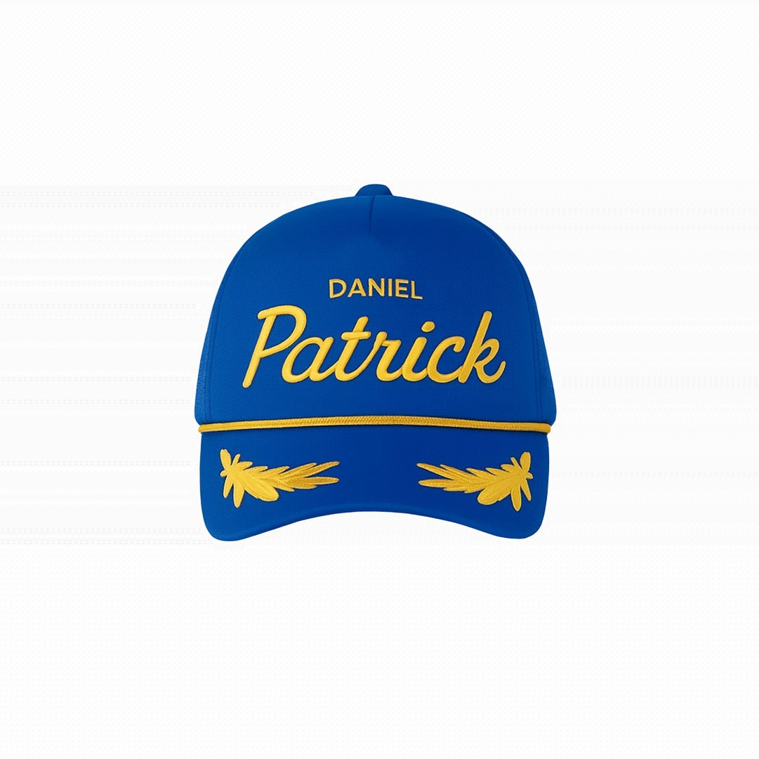 monaco trucker cap / blue + gold monaco trucker cap / blue + gold