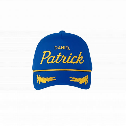 monaco trucker cap / blue + gold