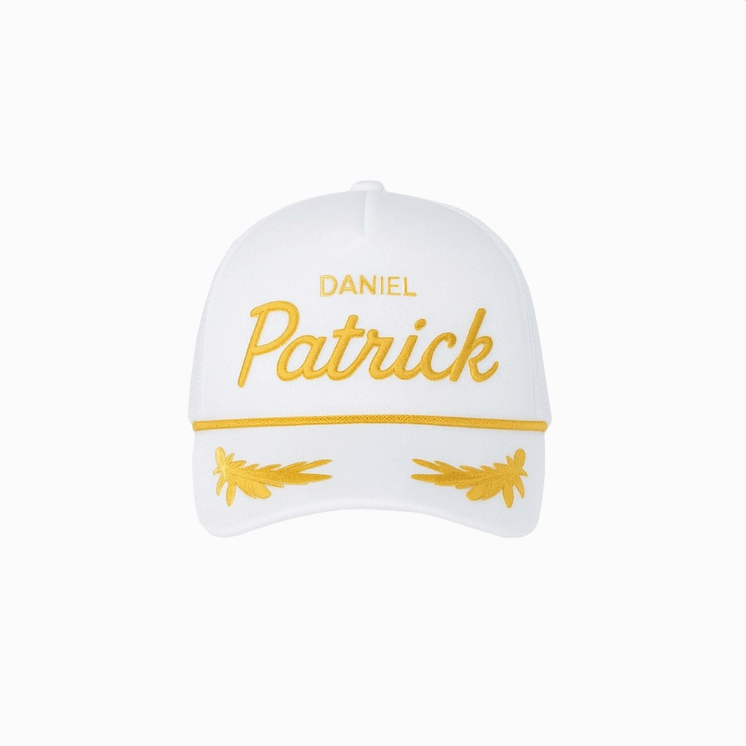 monaco trucker cap / white + gold monaco trucker cap / white + gold