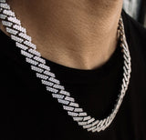 Diamond Cuban Chain Straight Edge 15mm Diamond Cuban Chain Straight Edge 15mm