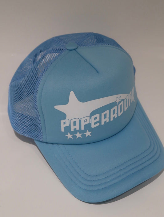BLUE PRINTED TRUCKER HAT