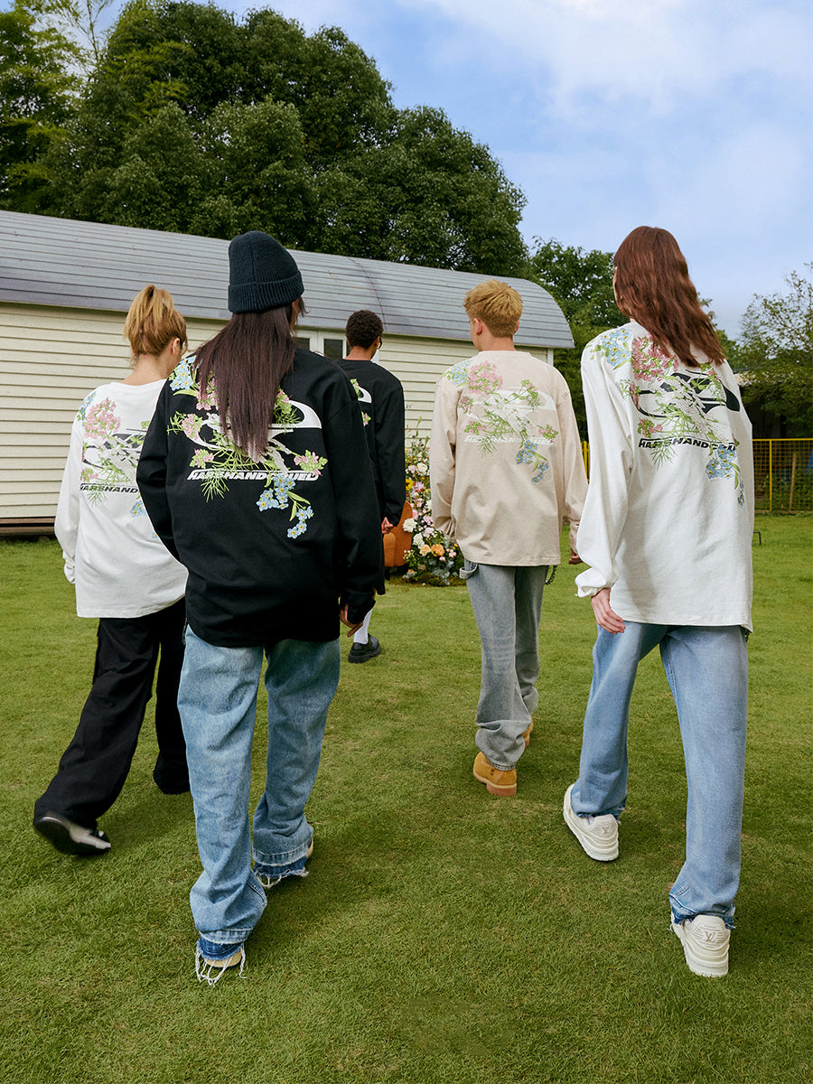 Floral Embroidered Logo L/S Tee Floral Embroidered Logo L/S Tee