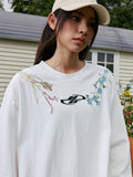 Floral Collar Embroidery L/S Tee Floral Collar Embroidery L/S Tee