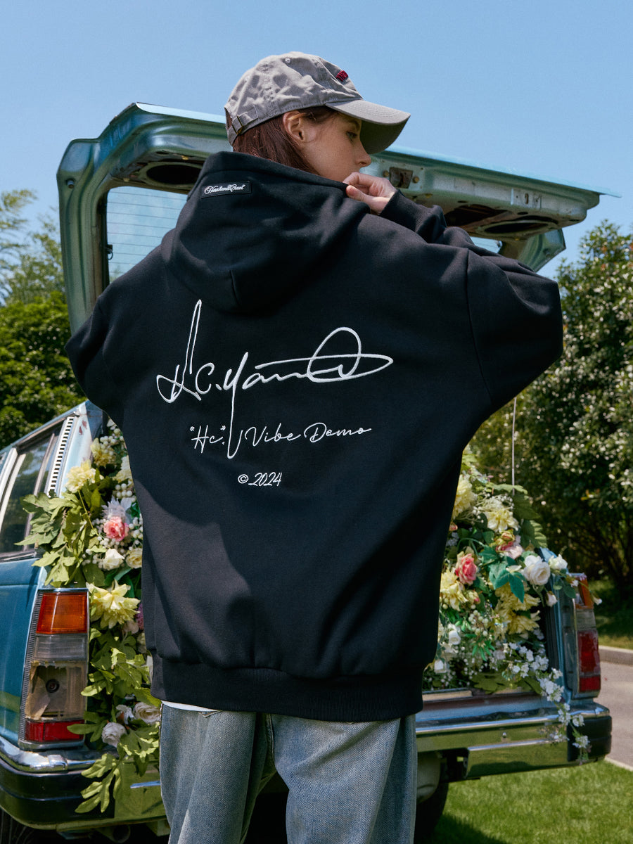 Handwritten Embroidered Zip up Hoodie Handwritten Embroidered Zip up Hoodie