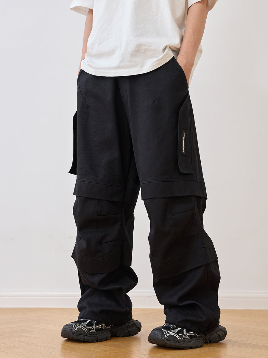 Zipper Pleated Paratrooper Pants Zipper Pleated Paratrooper Pants