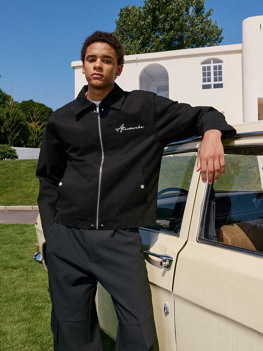 Handwritten Embroidered Cropped Jacket Handwritten Embroidered Cropped Jacket