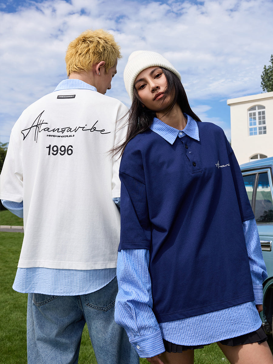 Two Piece Long Sleeves Polo Shirt Two Piece Long Sleeves Polo Shirt