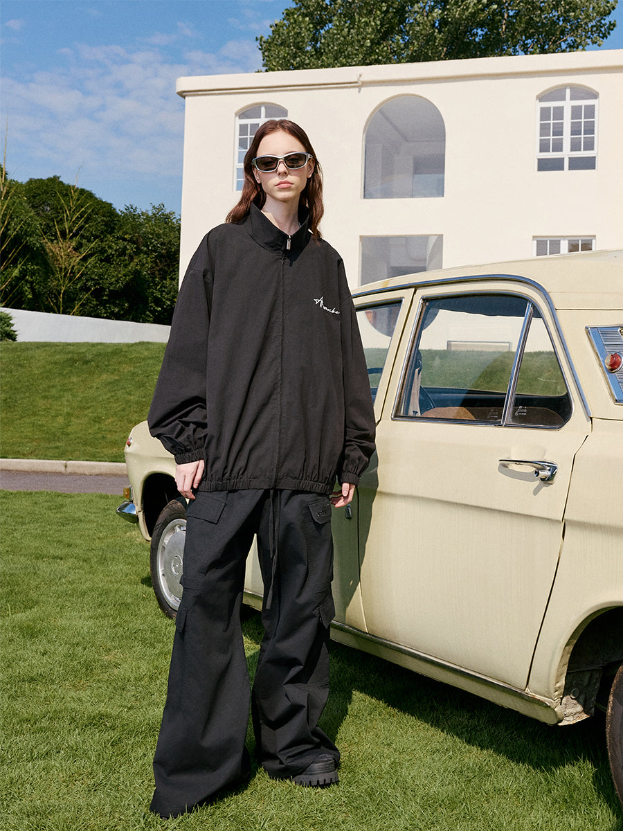 Stand Up Collar Embroidery Coach Jacket Stand Up Collar Embroidery Coach Jacket